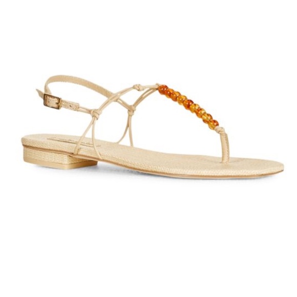 Cult Gaia Tan Sandals with Amber Accents - Picture 1 of 8